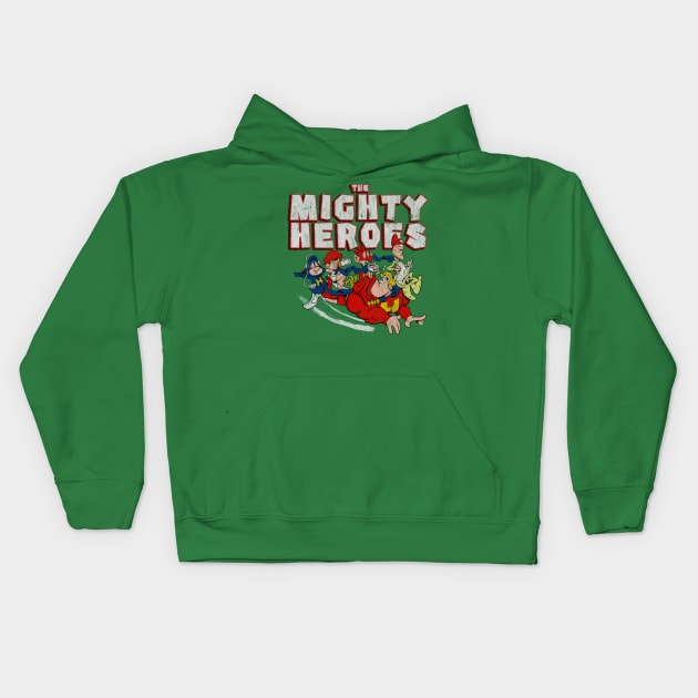 Distressed Mighty Heroes Kids Hoodie by OniSide